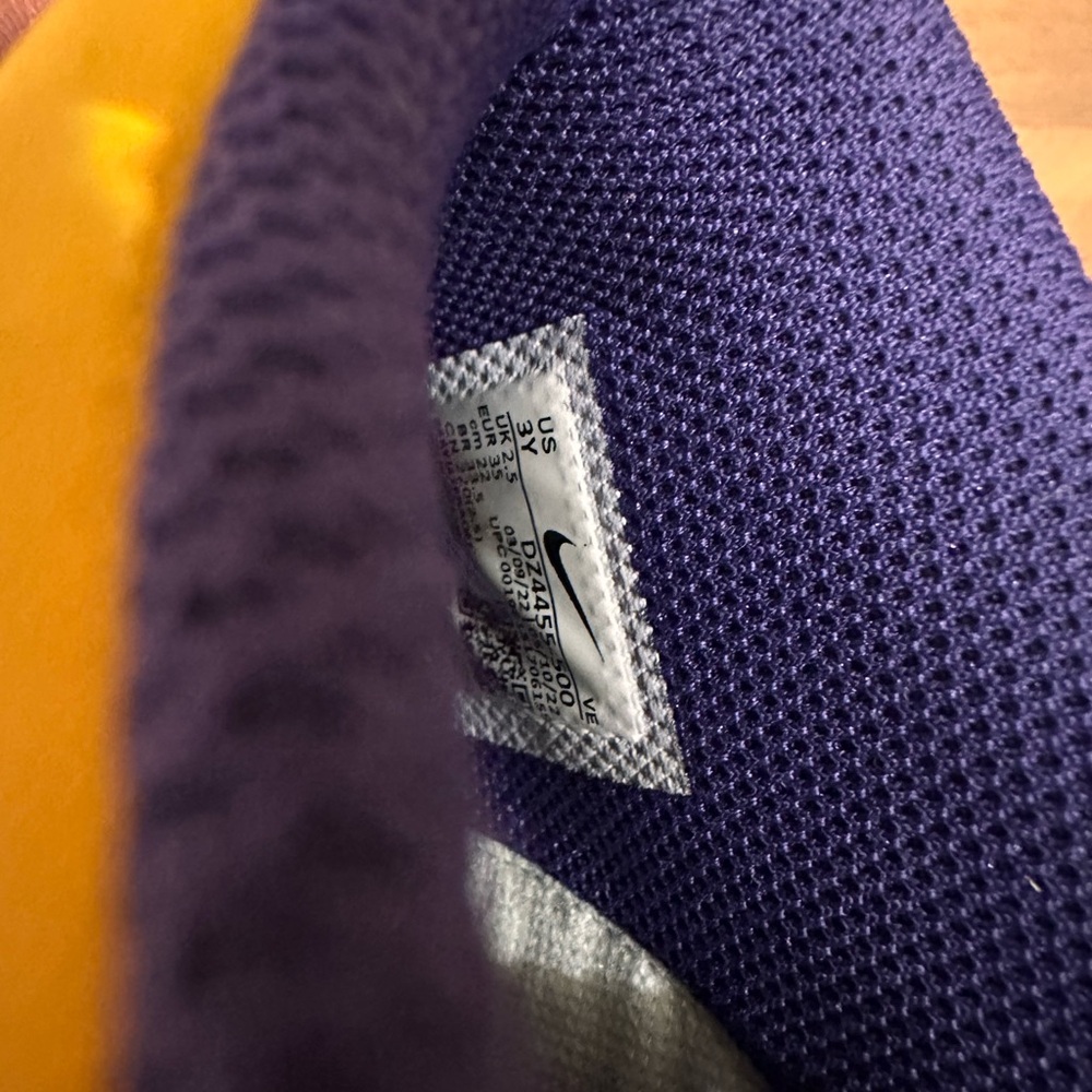 Nike Dunks High-Top Sneakers in Purple and Yellow Colorblock - Picture 9 of 9